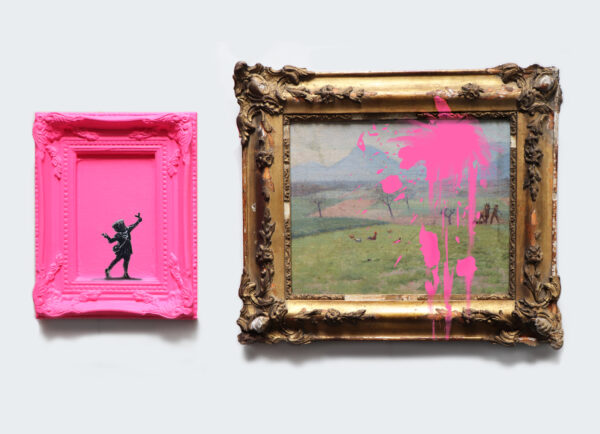 A pink accident, Tribute to Banksy