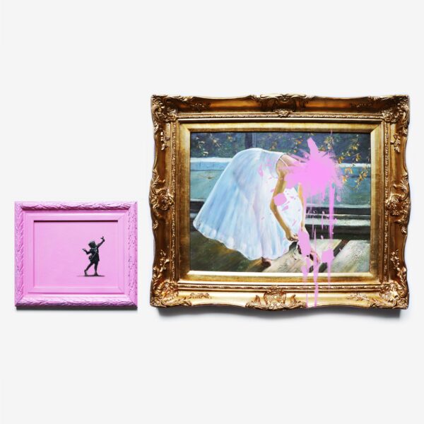 A pink moment, tribute to Banksy